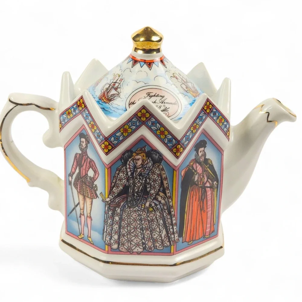 Vintage Sadler Elizabeth I Teapot Queen England Spanish Armada 1588 Pottery